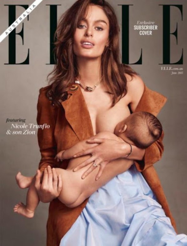 Elle breastfeeding