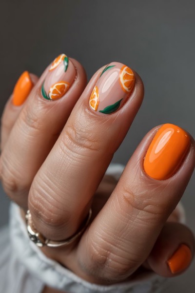 Orange slice nails